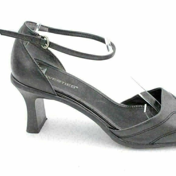 Westies Black Eugenerr Ankle Strap Flare heeled pumps~7 1/2 M - Picture 13 of 14